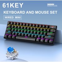 APAYADO61 Keys Compact Mechanical Keyboard Mini Portable Wired Ergonomic Gaming Keyboard Space Saving For Windows Laptop Desktop
