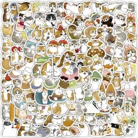 100Pcs Cute Cat Cartoon Stickers Kawaii Animal Decals Laptop Skateboard Suitcase Guitar Phone Cartoon Sticker Kid Gift Toys