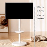 Mobile TV Stand-360° Rotating Floor Mount for 10-42" Flat/Curved Screen Adjustable Portable TV Cart with Tilting VESA 200x200mm