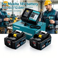 Rapid Charging 18V 8/10/12Ah Tool Battery for Makita 18V lithiu-ion rechargeable battery BL1830 BL1840 BL1850 five-year warranty