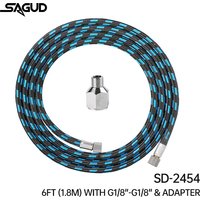 Airbrush Hose 1/8"3m Nylon Braided Air Hose with Standard 1/8"-1/4“ Adaptor For Air Compressor Connection Airbrush Accessories