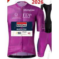 AliExpress NONE 2026 Soudal Quick Step Tour De Italy Purple Cycling Jersey Set Pink Bicycle Clothing Road Bike Shirts Suit Bib Shorts MTB