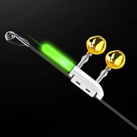 Fishing Bite Alarm Double Bell Rod Clip Fishing Goods Bell Induction Lamp Night Flash Led Battery-free Fishing Accessories