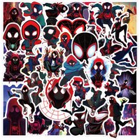 10/30/50pcs Cool Cartoon Marvel Spider-Man Miles Morales Stickers DIY Skateboard Helmet Scrapbook Laptop Waterproof Sticker Pack