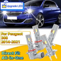 2/4Pcs 30000LM LED Headlight Bulbs HB3 H7 6000K CSP Chip Car Lamp For Peugeot 308 2014 2015 2016 2017 2018 2019 2020 2021