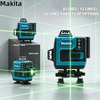 Makita 6.0Ah 18V Battery,Green Laser High-Precision 16-Line 360 Horizontal Vertical CrossLevel Wall-Mounted Portable Tools