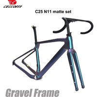 AliExpress ceccotti Chameleon Color Carbon Road Bike Frame, Fully Hidden Cable, Gravel Bike Frame, Disc Brake, 700 * 47C, Cyclocross Frameset