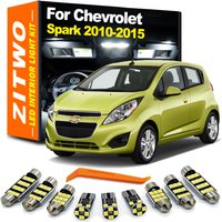 ZITWO 9Pcs Canbus For Chevrolet Chevy Spark 2010 2011 2012 2013 2014 2015 LED Interior Dome Reading Light Plate Trunk Lamp Kit