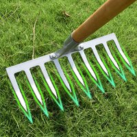 Agricultural Tool: 9-Tine Rake for Tilling, Loosening Soil, Leveling Ground, and Weeding in the Garden; Multi-Purpose