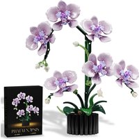 Purple Orchid Building Blocks, each petal on the floral blocks features intricate patterns, creative home decor accents