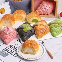 1 piece of croissant horn/toast ice cream rice ball with slow rebound and kneading decoration