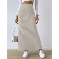 2026 Fashion Spring/Summer New Collection: High-waisted, side-split, fitted, knitted mini skirt for women.