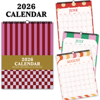 1pc 2026 Wall Calendar,Abstract Geometric Design, Morandi,12 Beautiful Designs,Monthly Plans,Perfect Gift for Birthday,Christmas