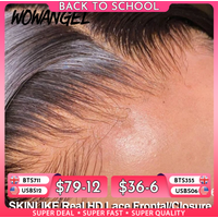 WOW ANGEL HD Lace 5x5 6x6 13x4 13x6 HD Lace Frontal Only Melt Skin Straight Hair Pre Plucked invisible HD Lace Closure Only image 3