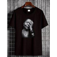 Cape Verde Cesária Évora Graphic Men's T Shirt Tee Women Summer Spring Novelty Streetwear Oversized Retro Trend Portrait Loose