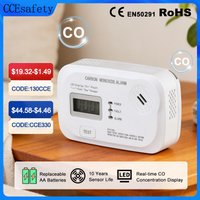 CCEsafety CA12 Carbon Monoxide Detector EN50291 10 Years CO Sensor Carbon Monoxide Alarm For Home RV Travel AA Battery Powered