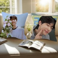 Korean Celebrity Byeon Wooseok Double-sided Printed pillow cover Short plush Suitable living rooms bedrooms throw cushion cover