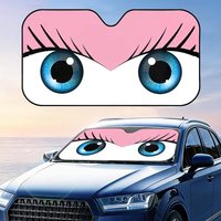 Cute girl car eyes Sun Visor Foldable Car Windshield Sun Shade UV Protection Reflective Heat Insulation Reusable Cover