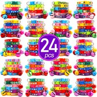 24PCS Cute Bell Collar Different Teddy Bomei Dog Cartoon Footprint Cat Colth Supplies Pets Leads Product Dropshipping