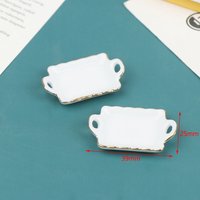 1Pcs 1/12 Dollhouse Miniature Ceramic Food Tray Plate Dishs Model Kitchen Furniture Accessories For Doll House Decor Toys Gift