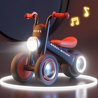 Kids Balance Bike No Pedal Toddler Walker With Led Front Lights Music Silent Anti Rollover Wheels For 1 To 3 Years Old Baby image 4