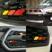 for Toyota for Tacoma 4Runner Tri-color 3 Grille Badge Emblem Tundra Highlande Modified Decorative Strip of Air Inlet Grille
