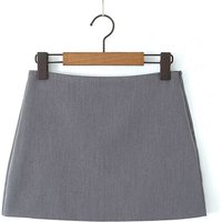 YENKYE Sexy Women High Waist Side Zipper Gray Package Hip Mini Skirt