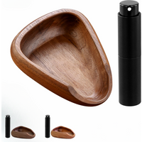 Wooden Coffee Bean Tray with Sleek Black Sprayer, Wood Dish for Coffee Beans, Perfect for Coffee Enthusiasts and Baristas
