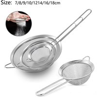1-4pcs Stainless Steel Fine Mesh Strainer Flour Sifter For Baking With Handle Flour Sieve Sifter Baking Accessories