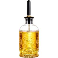 Glass Oil Bottles 7OZ, Olive Oil Dispenser Bottle for Kitchen with Metal Spout, Elegant Glass Cooking Dispenser for Kitchen