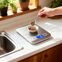 LCD Display Digital Kitchen Scale Stainless Steel Platform Precise Weighing Tool for Home Cooking Baking 5kg 10kg