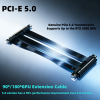 PCIe 5.0 X16 Riser Cable 180° Angle Extension for RTX 4090/5090 RX 7900 XTX WRX80/TRX40 22cm/30cm/40cm/50cm/60cm