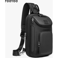 ReeYee N6 6L Sling Chest Bag, Combination Lock Security Crossbody Pack, Unique Design with Smart Organization Compartments