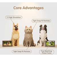 Custom Pet Building Blocks for Adults, German Shepherd/Border Collie/Grey Cat Collectible Model with Matching Photo Frame, Creat