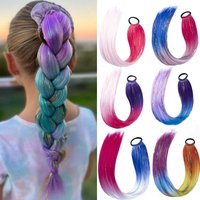 Synthetic 60cm Colorful Hair Extensions Color Braid Ponytail Hair Crazy Hair Day Accessories For Women