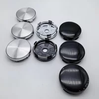 4pcs 60MM Black/Silver Emblem No Logo Car Wheel Center Caps Car Styling Accessories for VW BMW Dacia Rim Hub Hubcaps Cover Badge