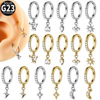 1PC G23 Titanium Dangle Various Styles Hoop Piercing Hinged Septum Clicker Ear Tragus Cartilage Helix Daith Piercing Jewelry