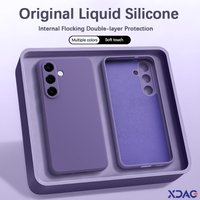 Basic Phone Case for Samsung Galaxy S25 Plus FE Edge Ultra S25FE S25Plus S25+ 5G Liquid Silicone Square Straight Edge Back Cover