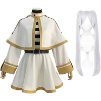 2026 Frieren Beyond Journey's End Anime Frieren Cosplay Costume Shawl Cloak Dress Wig Grey Ponytail Rose Net Christmas