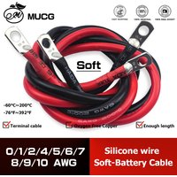 Câble flexible en silicone très souple avec borne annulaire pour connexion M6 M8 M10, câble électrique pour batterie solaire de voiture avec œillet