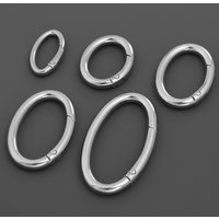 4pcs Zinc Alloy Oval Ring Spring Clasps For DIY Keyring Openable Carabiner Keychain Bag Clips Hook Dog Chain Buckles Connector