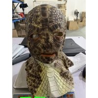 Reptile Snake Skin Mask with Neckline Creepy Devil Demon Ghost Monster Full Head Latex Cosplay Party Mask