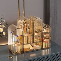 Transparent Acrylic Cosmetics Storage Box Drawer Type Large Capacity Lipstick Box Dustproof Skincare Product Storage Shelf