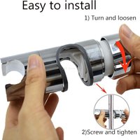 Adjustable Rail Slide Shower Bracket 18-32mm Clamp Holder 360 Degree Rotating Shower Head Mount for Bathroom Use