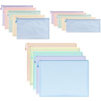 5 PCS A4 A5 A6 Mesh Zipper Pouch Document Bag Waterproof Zip File Folder Storage Bags A4 A5 A6 Office School Supplies Stationery