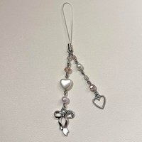Handmade coquette bow phone charm Y2K