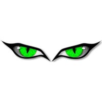 2 Pcs VINYL 3D Stereo Eyes Stickers Strong Reflective Cat Eyes Design Rearview Mirror Stickers Waterproof