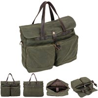 Thickened First-layer Cowhide Waterproof Waxed Canvas Men's Briefcase Retro Men's Bag Shoulder Crossbody Messenger Bag