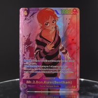 4pcs/set EB01-061 Mr.2.Bon.Kurei Bentham SEC One Piece TCG OPCG Textured Foil Embossed Card Anime Collectible Cards