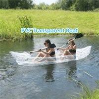 Transparent kayak, multi-person inflatable boat thickened wear-resistant bottom fishing boat, portable pvc kayak